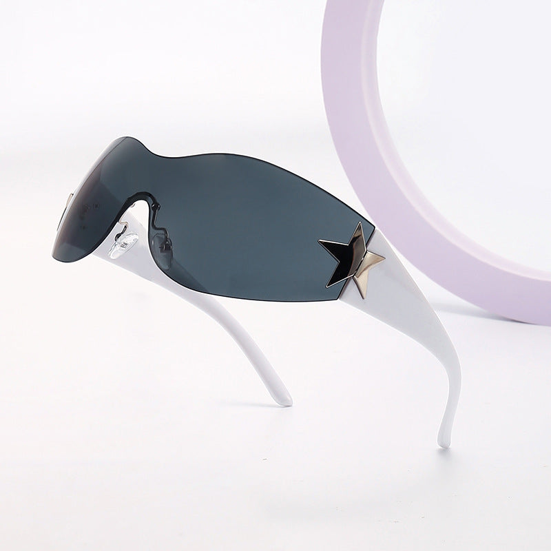 Y2K Rimless Sunglasses Cyberpunk Star UV400