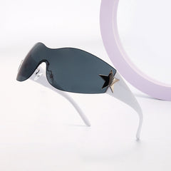 Y2K Rimless Sunglasses Cyberpunk Star UV400