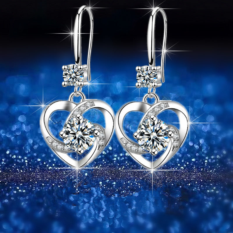 Love Pendant Earings Heart Necklace Jewelry