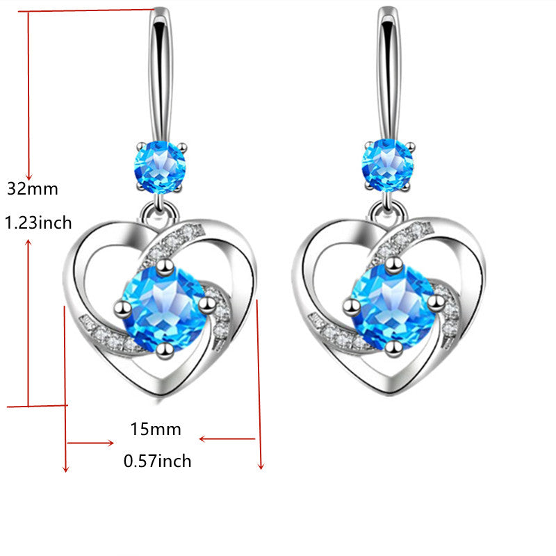 Love Pendant Earings Heart Necklace Jewelry