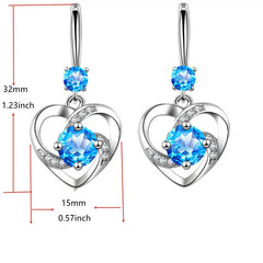 Love Pendant Earings Heart Necklace Jewelry