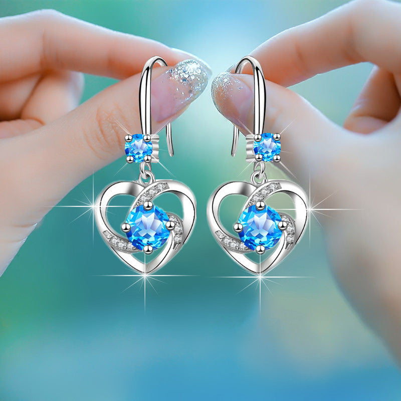 Love Pendant Earings Heart Necklace Jewelry