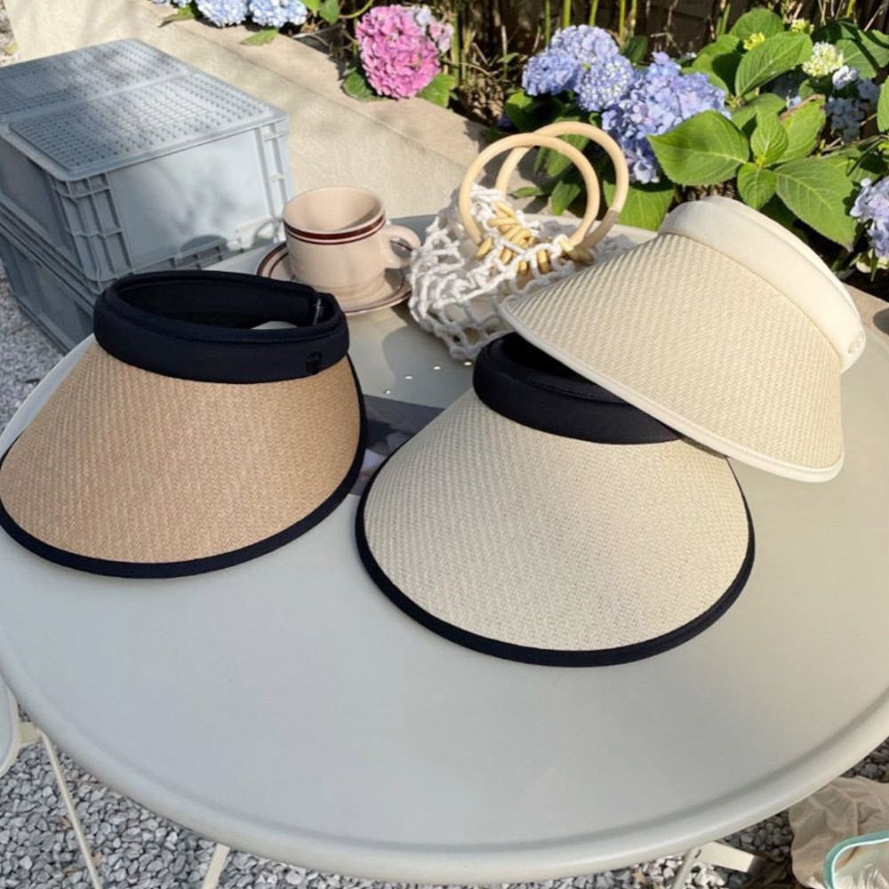 Wide Brim UV Protection Sun Hat Beach Visor Straw Cap Women