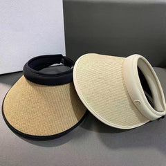 Wide Brim UV Protection Sun Hat Beach Visor Straw Cap Women