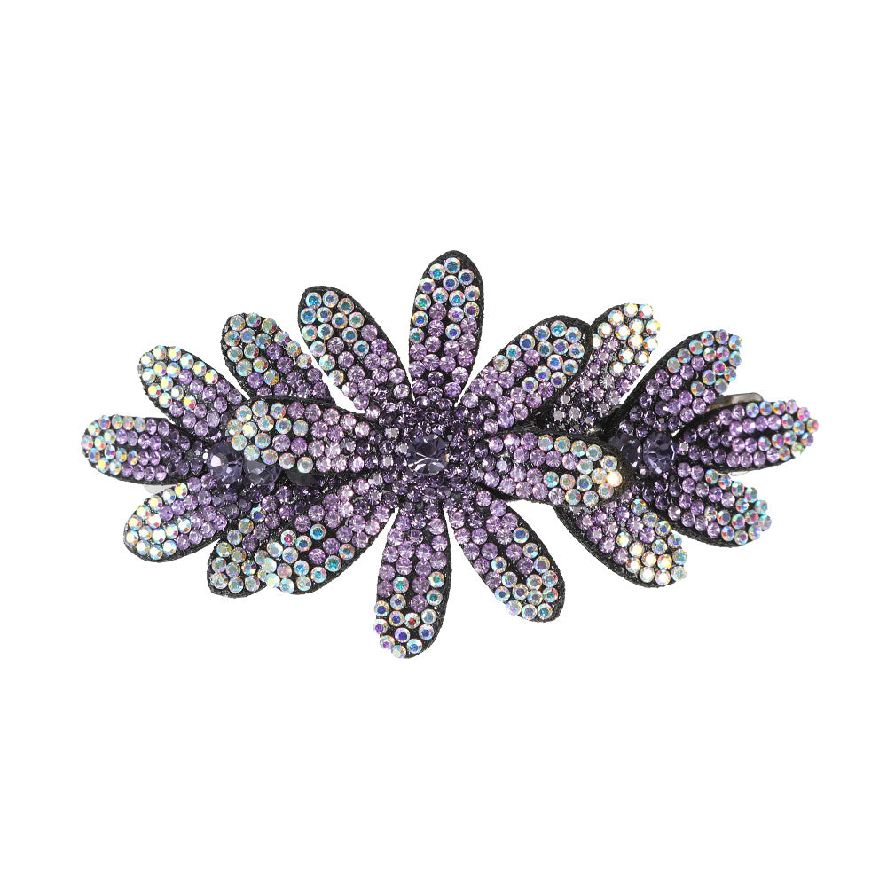Flower & Rhinestone Hair Clip Vintage Barrette Hair Pin