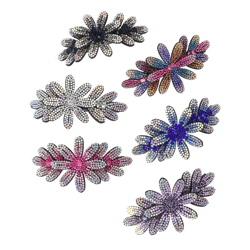 Flower & Rhinestone Hair Clip Vintage Barrette Hair Pin