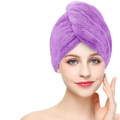 Quick Dry Coral Velvet Bath Towel Cap for Shower and Hair Drying
