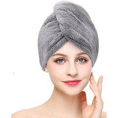 Quick Dry Coral Velvet Bath Towel Cap for Shower and Hair Drying