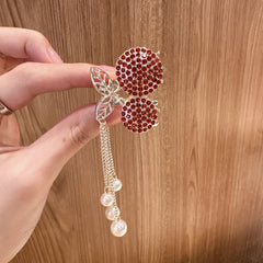 Cherry Shape Hair Claw With Tassel Jewelry