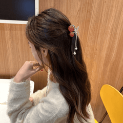 Cherry Shape Hair Claw With Tassel Jewelry