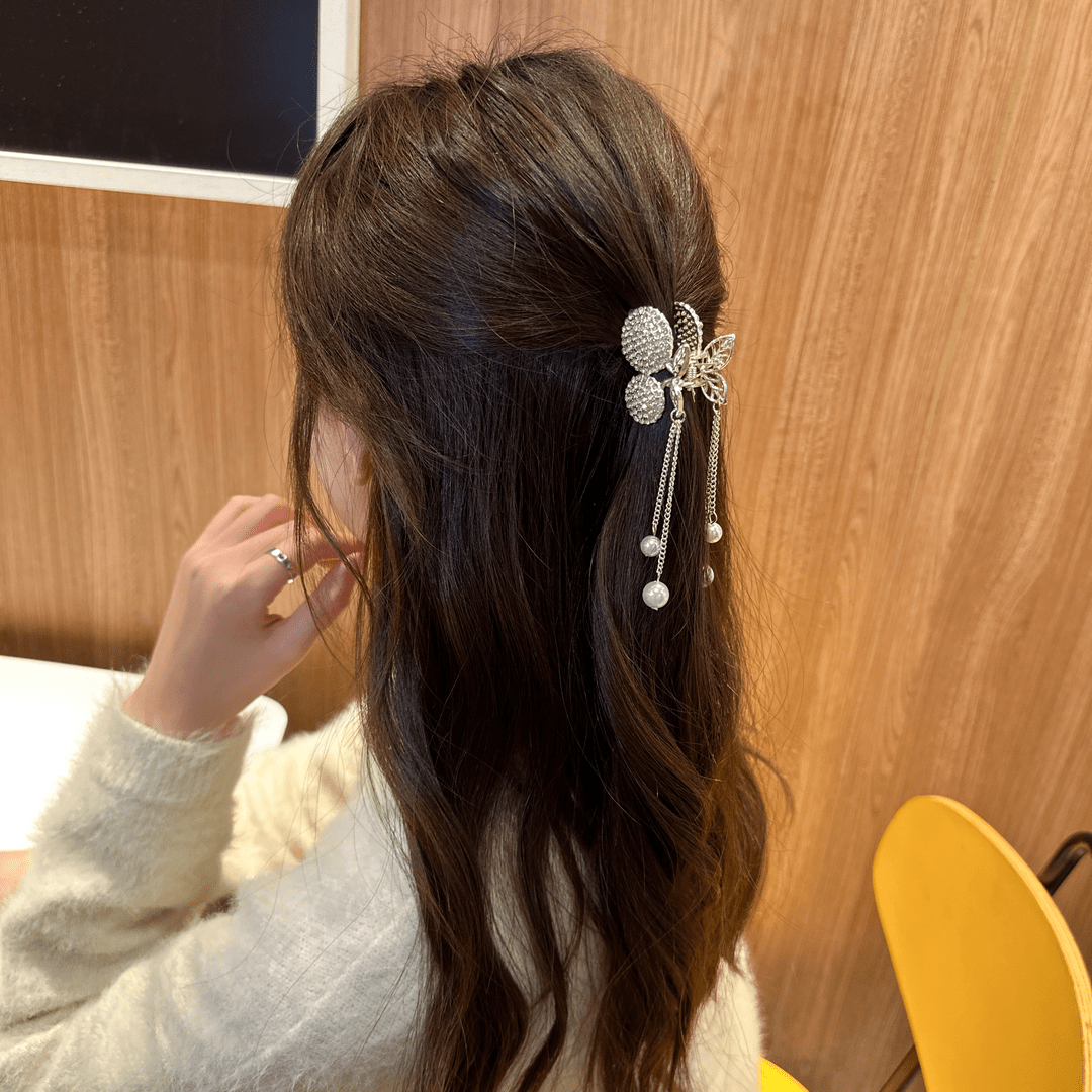 Cherry Shape Hair Claw With Tassel Jewelry