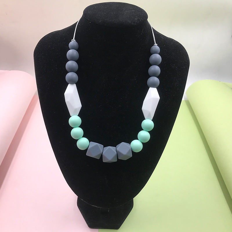 Silicone Teether Baby Teething Necklace Chewable Jewelry
