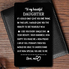 Engraved Metal Wallet Card Inserts for Daughter