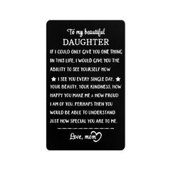 Engraved Metal Wallet Card Inserts for Daughter