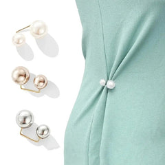 Faux Pearl Pin Buckle Waist Brooch for Clothes Skirt Pants