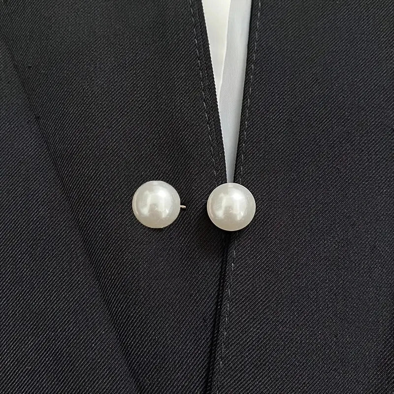 Faux Pearl Pin Buckle Waist Brooch for Clothes Skirt Pants