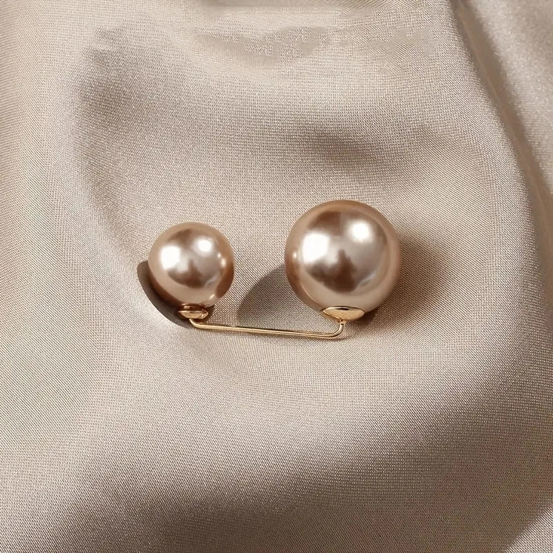 Faux Pearl Pin Buckle Waist Brooch for Clothes Skirt Pants