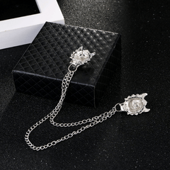 Alloy Dragon Head Shirt Collar Pin Suit Accessories Brooch Men's Decorations
