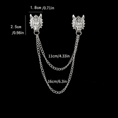 Alloy Dragon Head Shirt Collar Pin Suit Accessories Brooch Men's Decorations