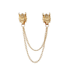 Alloy Dragon Head Shirt Collar Pin Suit Accessories Brooch Men's Decorations
