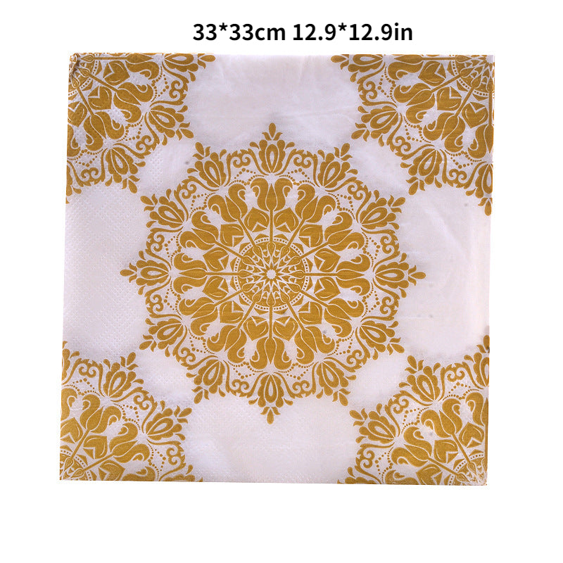 20 Golden Napkin Placemats for Hotel Banquets & Parties