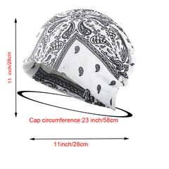 Paisley Print Beanie Cap Headband Solid Hip Hop Skull Hat