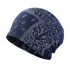 Paisley Print Beanie Cap Headband Solid Hip Hop Skull Hat