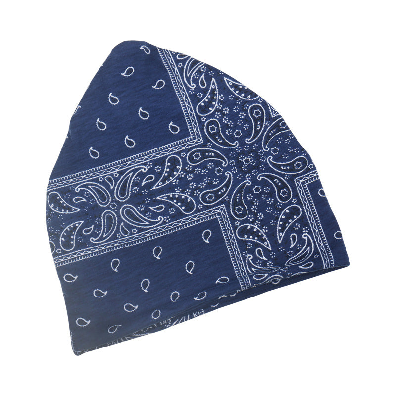 Paisley Print Beanie Cap Headband Solid Hip Hop Skull Hat