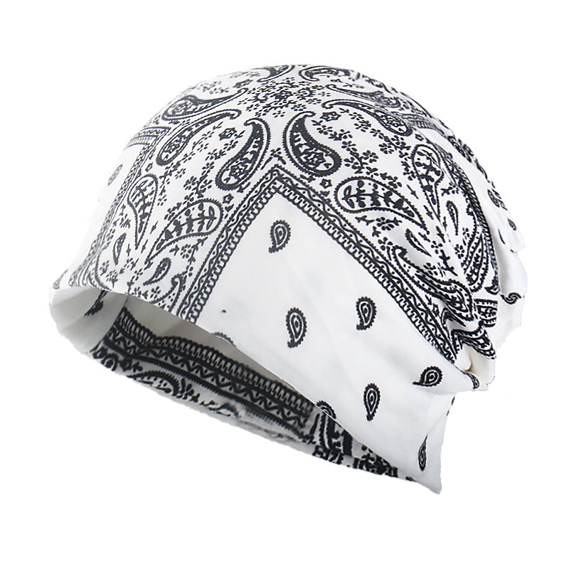 Paisley Print Beanie Cap Headband Solid Hip Hop Skull Hat