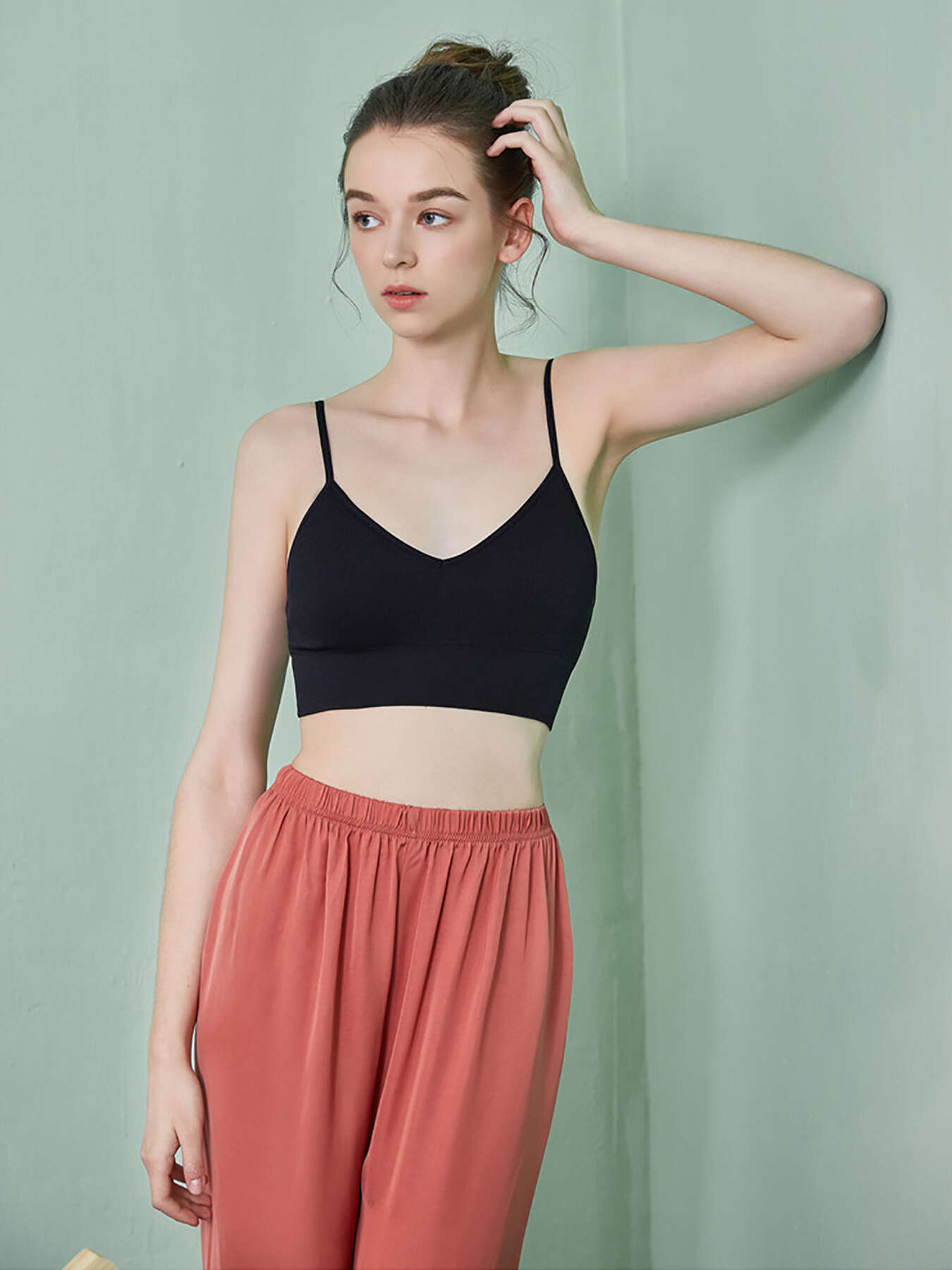 Triangle Cups Sports Bra Push Up Yoga Fitness Bra