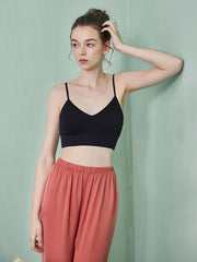 Triangle Cups Sports Bra Push Up Yoga Fitness Bra