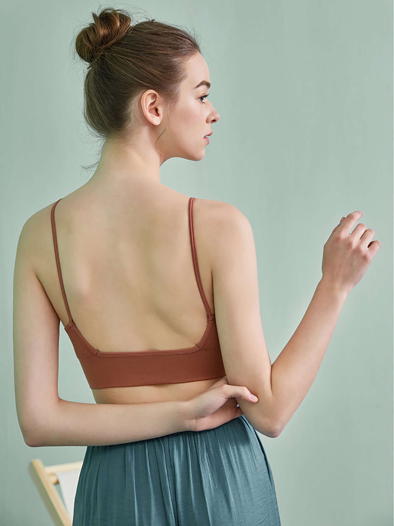 Triangle Cups Sports Bra Push Up Yoga Fitness Bra