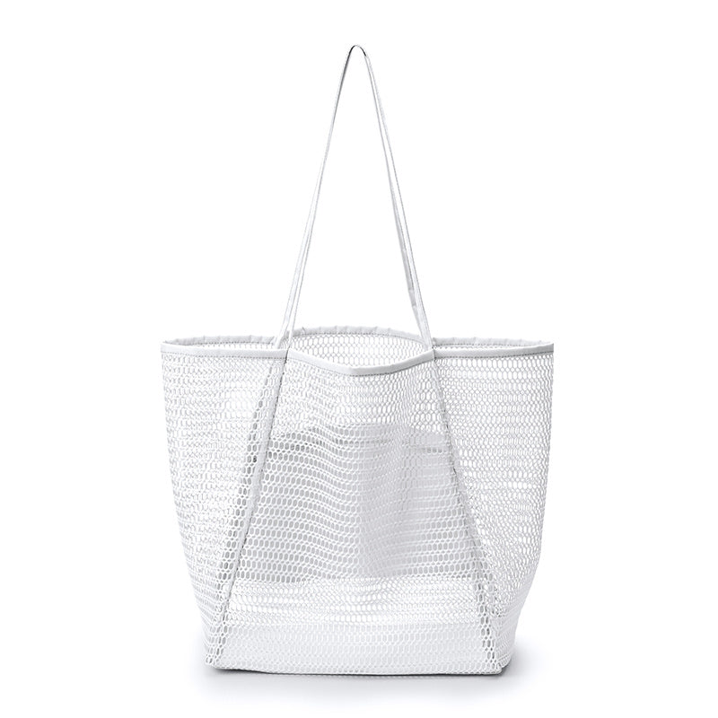 Mesh Beach Shoulder Bag Large Capacity Shopper Totes Handbag