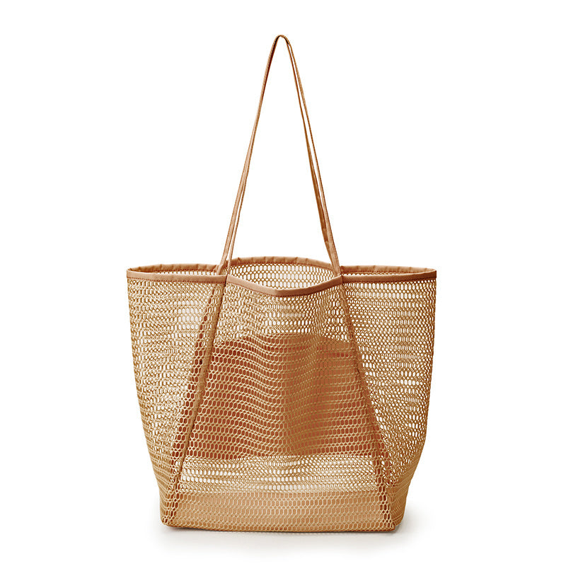 Mesh Beach Shoulder Bag Large Capacity Shopper Totes Handbag