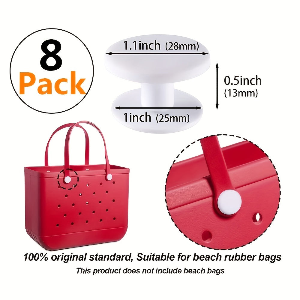 8 Pk Plastic Beach Bag Buttons Outdoor Travel Beach Shoulder Bag Strap Button