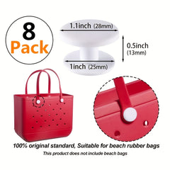 8 Pk Plastic Beach Bag Buttons Outdoor Travel Beach Shoulder Bag Strap Button
