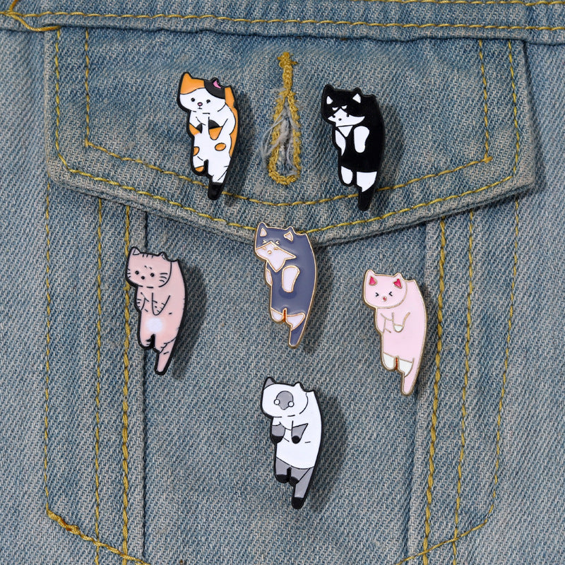 Kitten Alloy Brooch For Men Creative Kitten Pins For Men