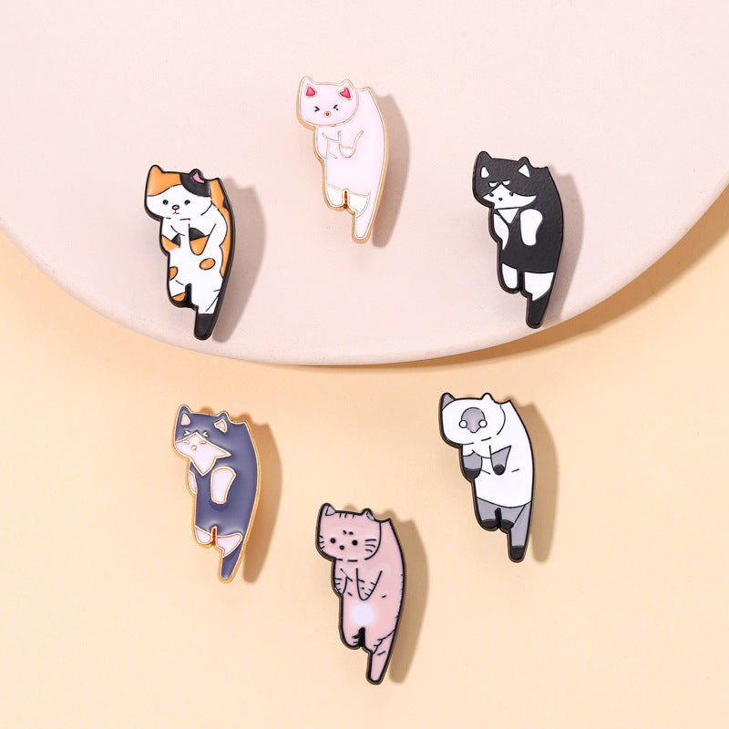 Kitten Alloy Brooch For Men Creative Kitten Pins For Men