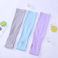 Pair of Ice Silk Arm Sleeves UV Protection for Cycling, Driving - Men and Women