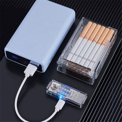 20pcs Cigarette Storage USB Rechargeable Light Cigarette Case