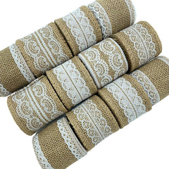 2M Natural Jute Burlap Lace Ribbon DIY Sewing Craft Wedding Decor