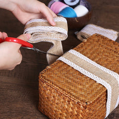 2M Natural Jute Burlap Lace Ribbon DIY Sewing Craft Wedding Decor