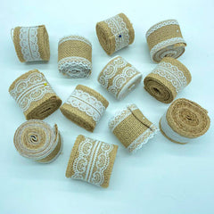 2M Natural Jute Burlap Lace Ribbon DIY Sewing Craft Wedding Decor