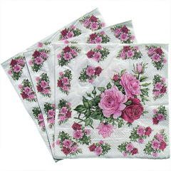 20pcs Rose Flower Party Double layer Napkins Colorful Printed Tissue