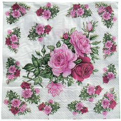 20pcs Rose Flower Party Double layer Napkins Colorful Printed Tissue