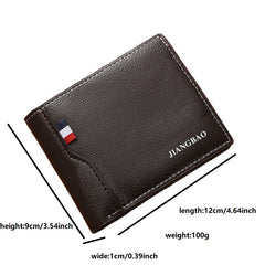 Men's Short Wallet with Large Capacity Card ID Storage