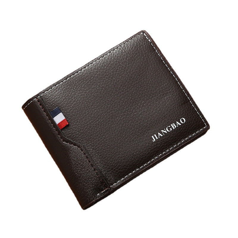 Men's Short Wallet with Large Capacity Card ID Storage