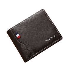 Men's Short Wallet with Large Capacity Card ID Storage