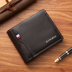 Men's Short Wallet with Large Capacity Card ID Storage