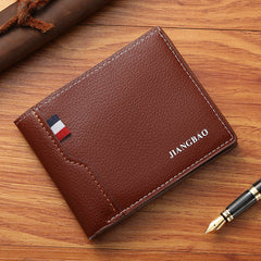 Men's Short Wallet with Large Capacity Card ID Storage